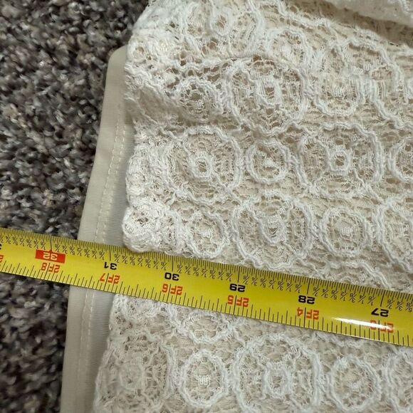 Y2K Off White Lace Peasant Prairie Maxi Skirt Small Trumpet Long - Picture 5 of 6